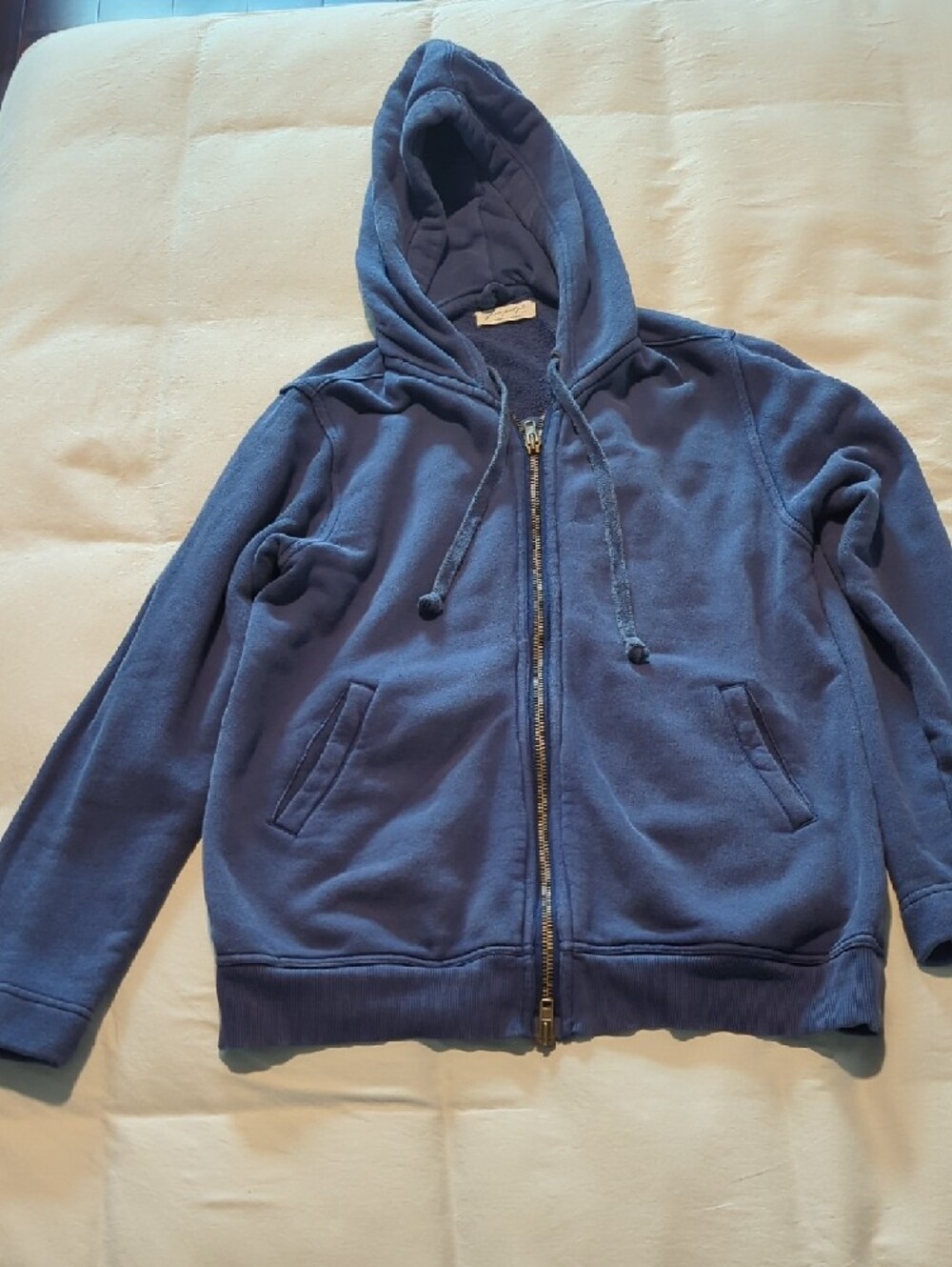 Free People Dark Navy Hooded Zip Sweater